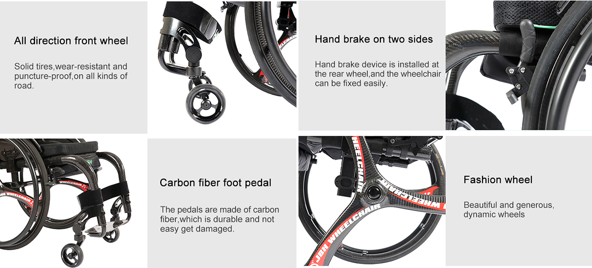 cadeira de rodas manual de fibra de carbono