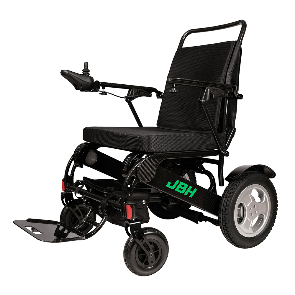 JBH Cadeira de rodas elétrica de fibra de carbono dobrável padrão para ambientes externos