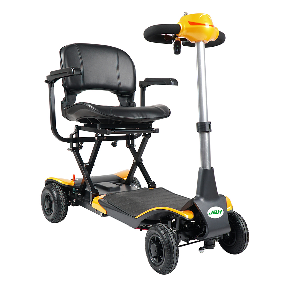 JBH Scooter de mobilidade dobrável portátil de 4 rodas amarelo