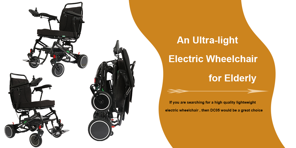 Uma cadeira de rodas elétrica ultra-liga para idosos