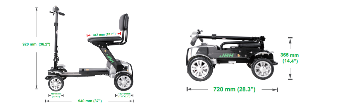 Scooter de mobilidade compacta